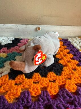 Ty Retired Spike the Rhino Beanie Baby with Original Tags and ERRORS